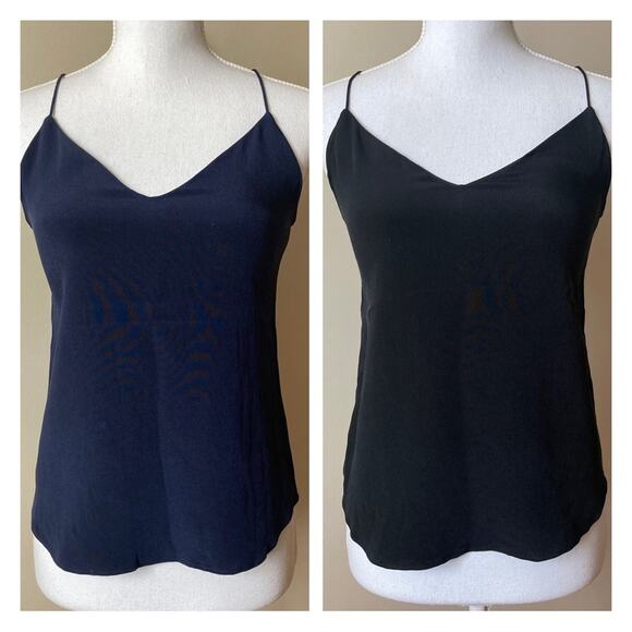 J. Crew Tops - Bundle J.Crew Silk Cami's Navy and Black Size 00